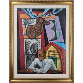 New York / Florida Artist Bruce Gregory 1917-2002 Abstract Painting Signed Estate Fresh