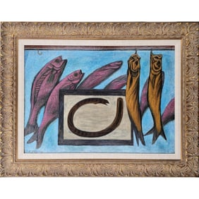 New York / Florida Artist Bruce Gregory 1917-2002 Abstract Painting Signed Estate Fresh