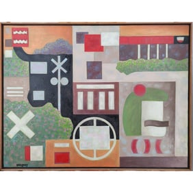 New York / Florida Artist Bruce Gregory 1917-2002 Signed Abstract Painting, Estate Fresh