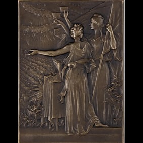 Vintage Bronze Medal "Banquet Of Mayors Exhibition 1900", by F. Vernon