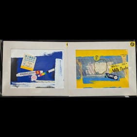 Pair Of Signed Jon Henry (American, 1916-1990) Original Mixed Media Paintings On Board