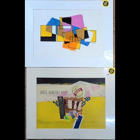 Pair Of Signed Jon Henry (American, 1916-1990) Original Mixed Media And Gouache Paintings On Board