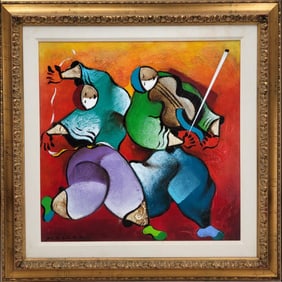 David Schluss (Israeli, b. 1943) Oil On Canvas Abstract Painting