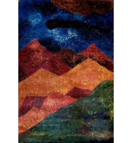 Oil On Canvas Titled "Metascape" With COA, Attributed To Akbar Padamsee