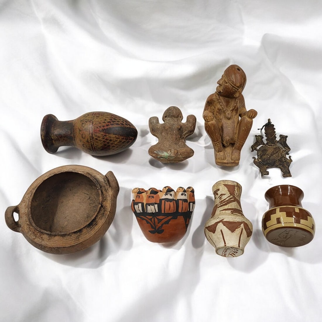 Lot Of 8 Assorted Antique Pottery, Pendant, & Sculpture Pieces (1 of 18)