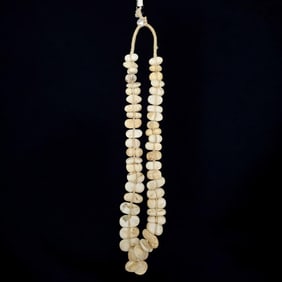 A Very Rare African Mali Conus Shell Beaded Necklace, 48 Shells