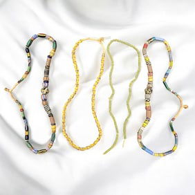 Lot Of 4 Handmade African & Venetian Trade Beads