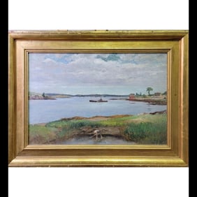 Signed George Albert Frost ( American MA / CA, 1843-1907) Oil On Canvas Landscape Painting