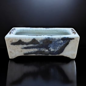 Early Antique Chinese Blue and White Porcelain Planter