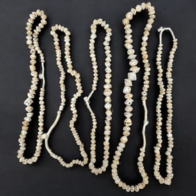 Lot Of 5 African Mauritanian Old Conus Shell Necklaces