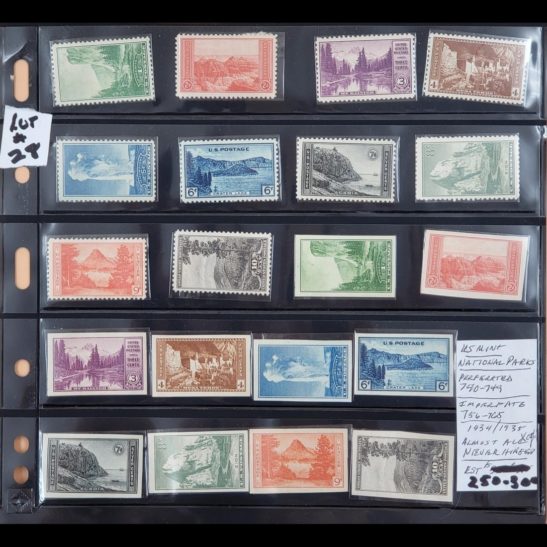 United States Mint Stamps 20-Count, National Parks Full Set 1934-1935 (1 of 12)