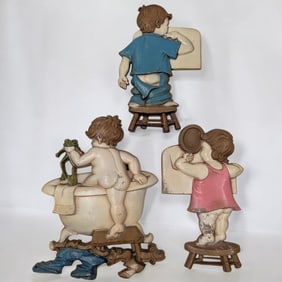 Lot Of 3 Vintage 1960-1970s Sexton Metal Wall Art Plaques