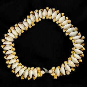 A Fine Micronesian Cowrie And Sea Snail Necklace / Choker