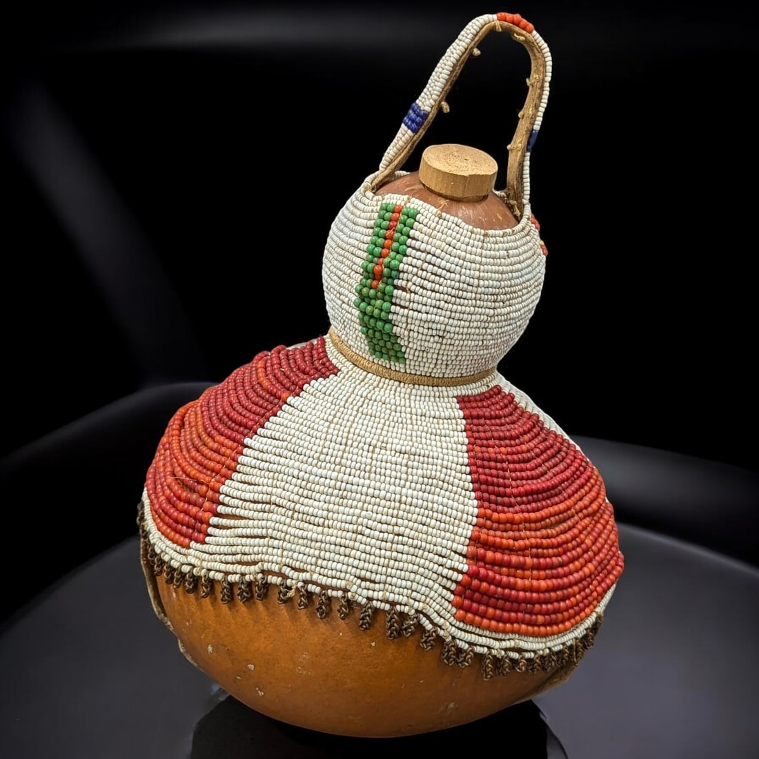 An Old African Beaded Gourd Vessel / Rattle Bottle (1 of 10)