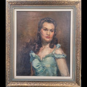 Alice Olsen Signed Oil On Canvas Portrait