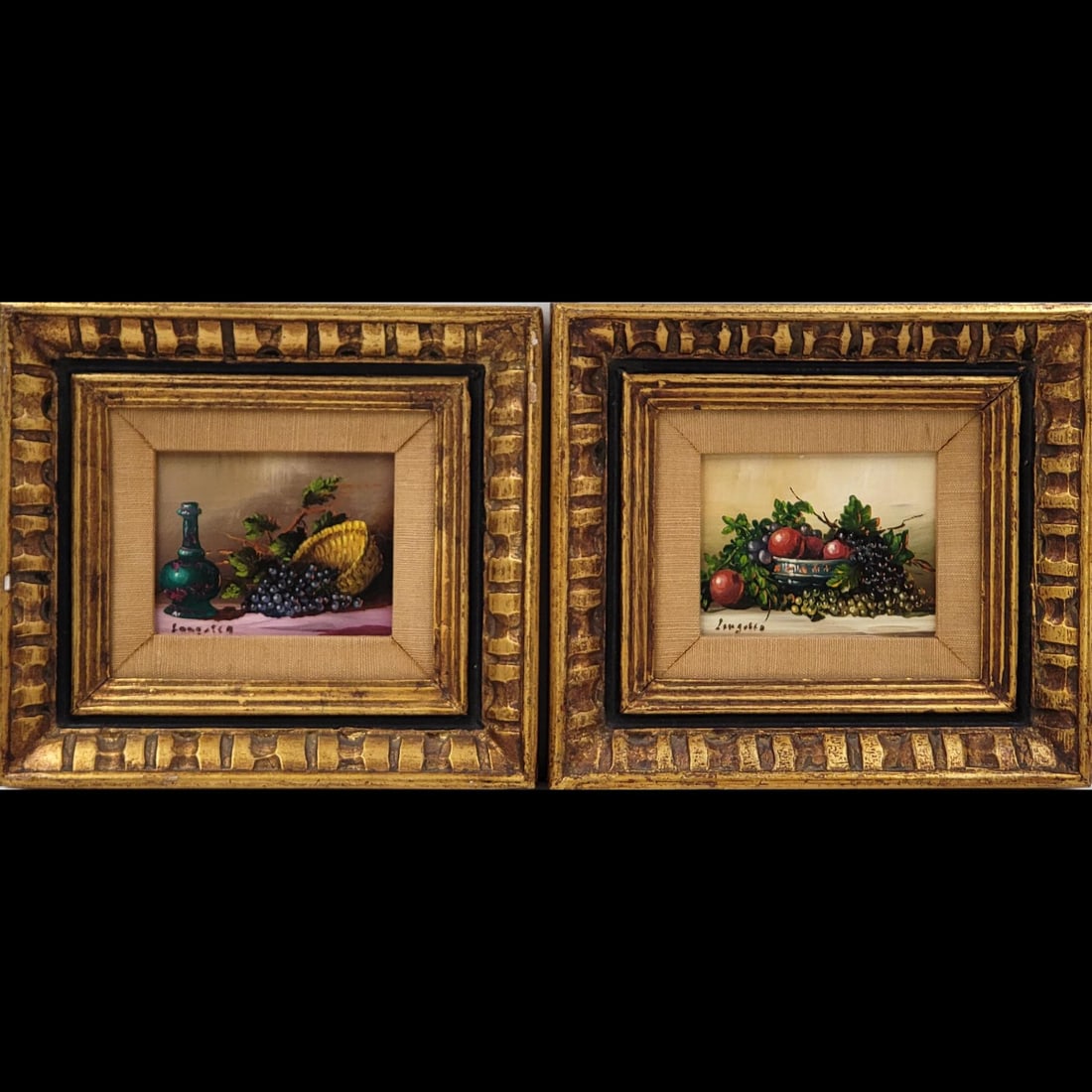 Pair Of Italian School Still Life Oil On Board Paintings, Artist Signed (1 of 12)