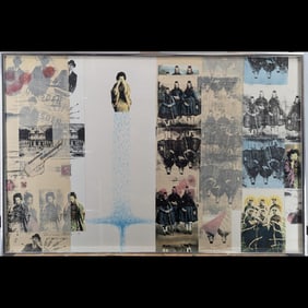 Signed Anthony Stoeveken (American, 1938 - 2011) Framed Hand Colored Lithograph "Postcard Series"