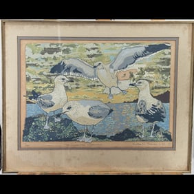 Limited Ed. 29/45 Pencil Signed Kurtis N. Thomas Colored Serigraph "The Living-Ston Companions"