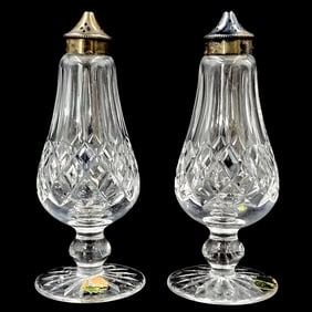 Pair Of Waterford Crystal Salt & Pepper Shakers