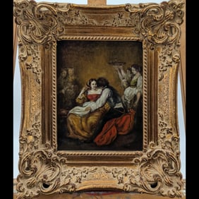 Signed Oil On Masonite Painting "Frontin"