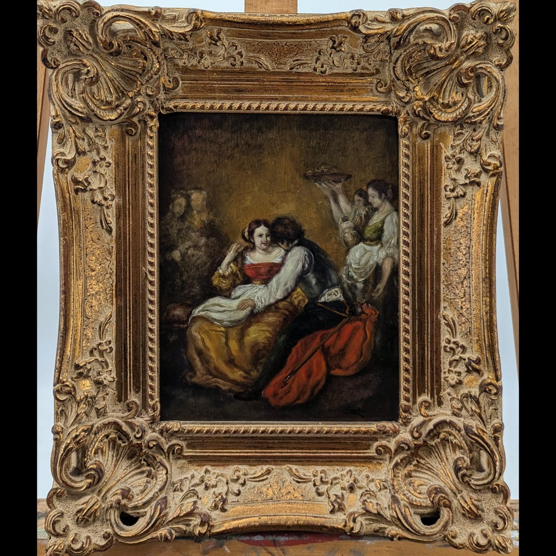 Signed Oil On Masonite Painting "Frontin" (1 of 4)