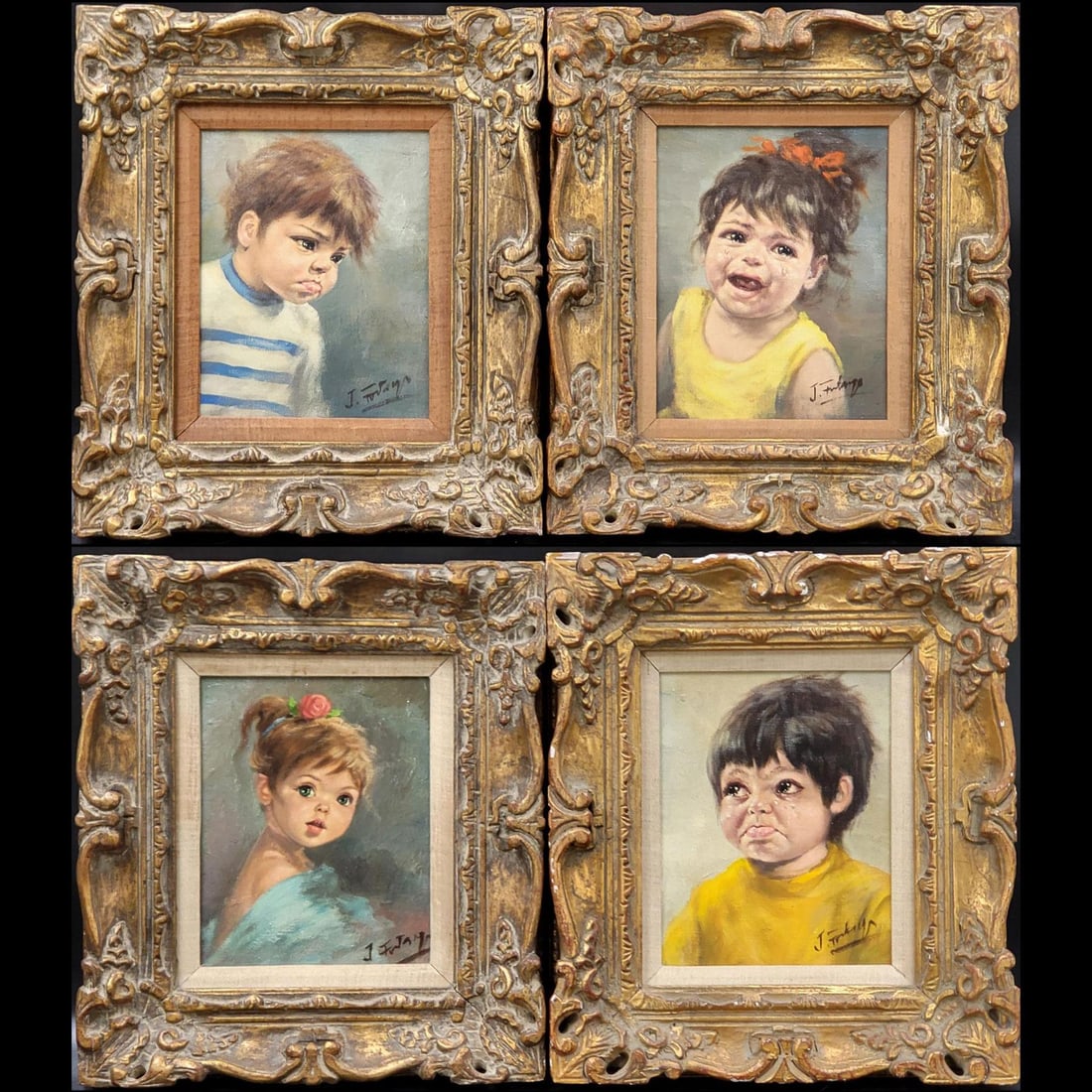 Jacqueline Fontanges Set Of Oil Portrait Paintings Of Children, 4 Pieces (1 of 15)