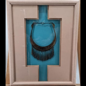 Framed Chinese Miao Silver Ceremonial Necklace