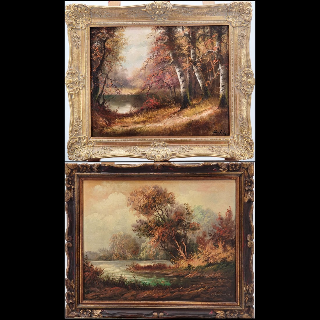 Pair Of Artist Signed Landscape Oil On Canvas Paintings (1 of 20)
