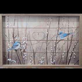 An Initialed "JMP" Oil On Wood Bird Painting