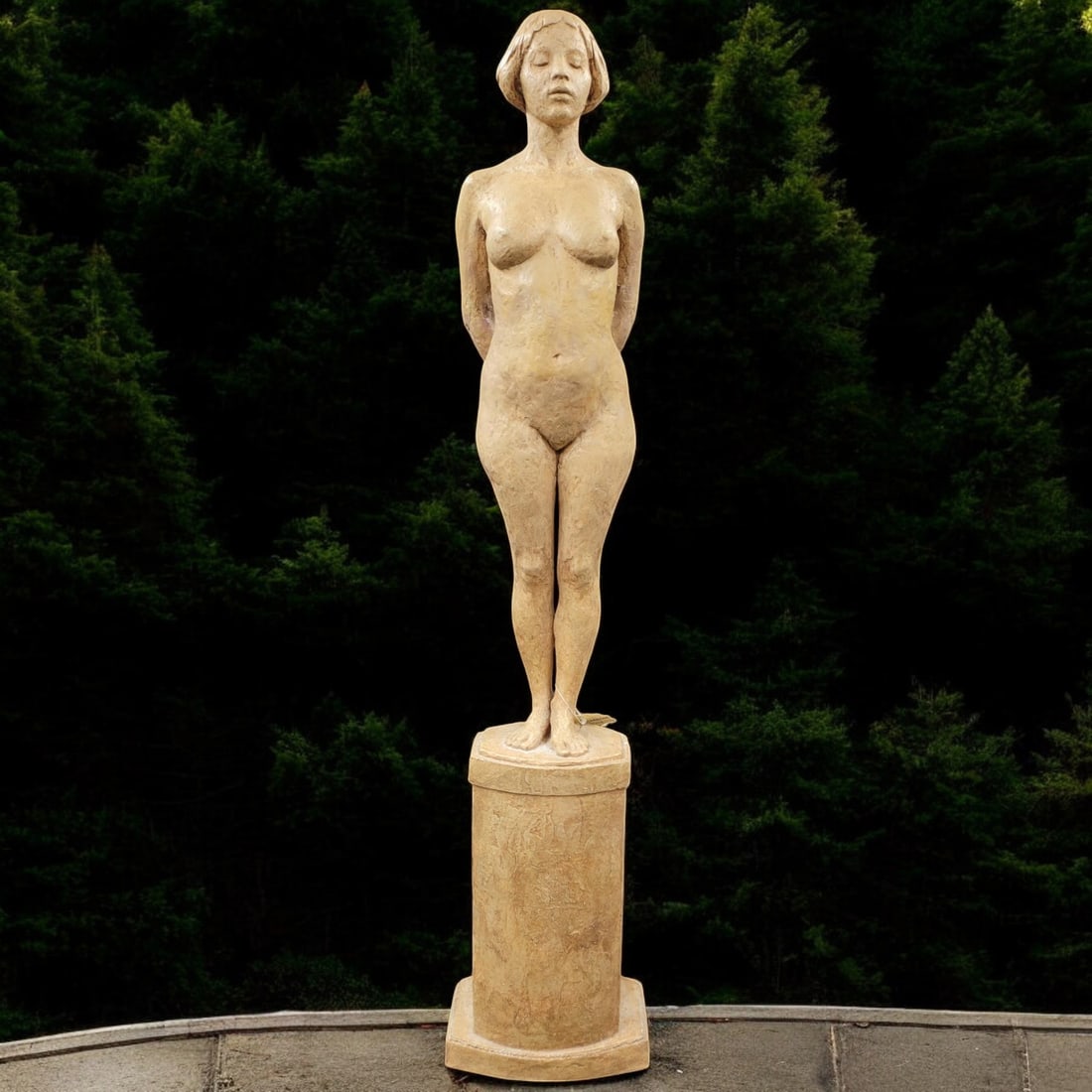 Jaye Gregory Sara Catharine Hydrocal Sculpture: Jaye Gregory Sara Catharine Hydrocal Sculpture. Measures approx. 30" X 6" X 4.25" Please copy and paste the URL link below to review our Terms and Conditions for bidding, payment, shipping