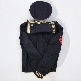Vintage WW2 United States Navy Uniform Sailor Jacket & Cap, "S. Robbins"