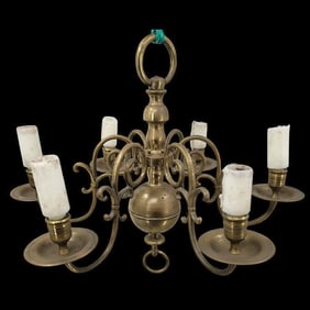 18th Century Brass Candle Chandelier