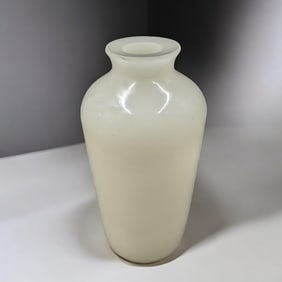 Carved White Jade Miniature Vase, 194 Grams
