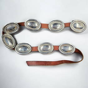 535 Gram Ceremonial Vintage Native American Navajo Sterling Silver Concho Belt 535 Gram Ceremonial Vintage Native American Navajo Sterling Silver Concho Belt
