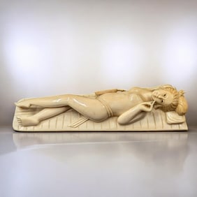 A Very Finely Carved Chinese Doctor's Lady Model