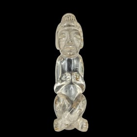 An Early Pre-Columbian Carved Crystal Humanoid Figure