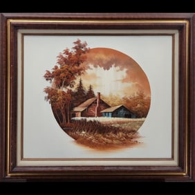 Oil On Canvas Landscape Painting Signed "Nathan" Winter
