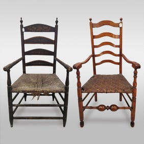 Pair Of Early Antique American Chairs
