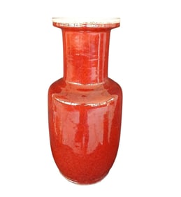 A Large Chinese Flambe Vase Or Oxblood Vase