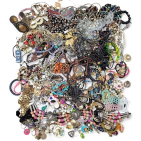 Large Lot Of Costume Jewelry, Necklaces, Bracelets, And Earrings