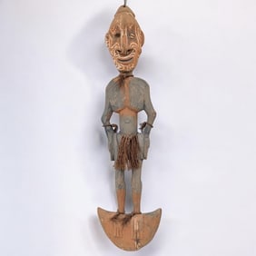 A Vintage Papua New Guinean Tribal Carved Wood Figure