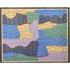 Bruce Gregory (American, 1917-2002) Abstract Painting Signed, Estate Fresh