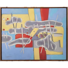 Bruce Gregory (American, 1917-2002) Abstract Painting Signed, Estate Fresh