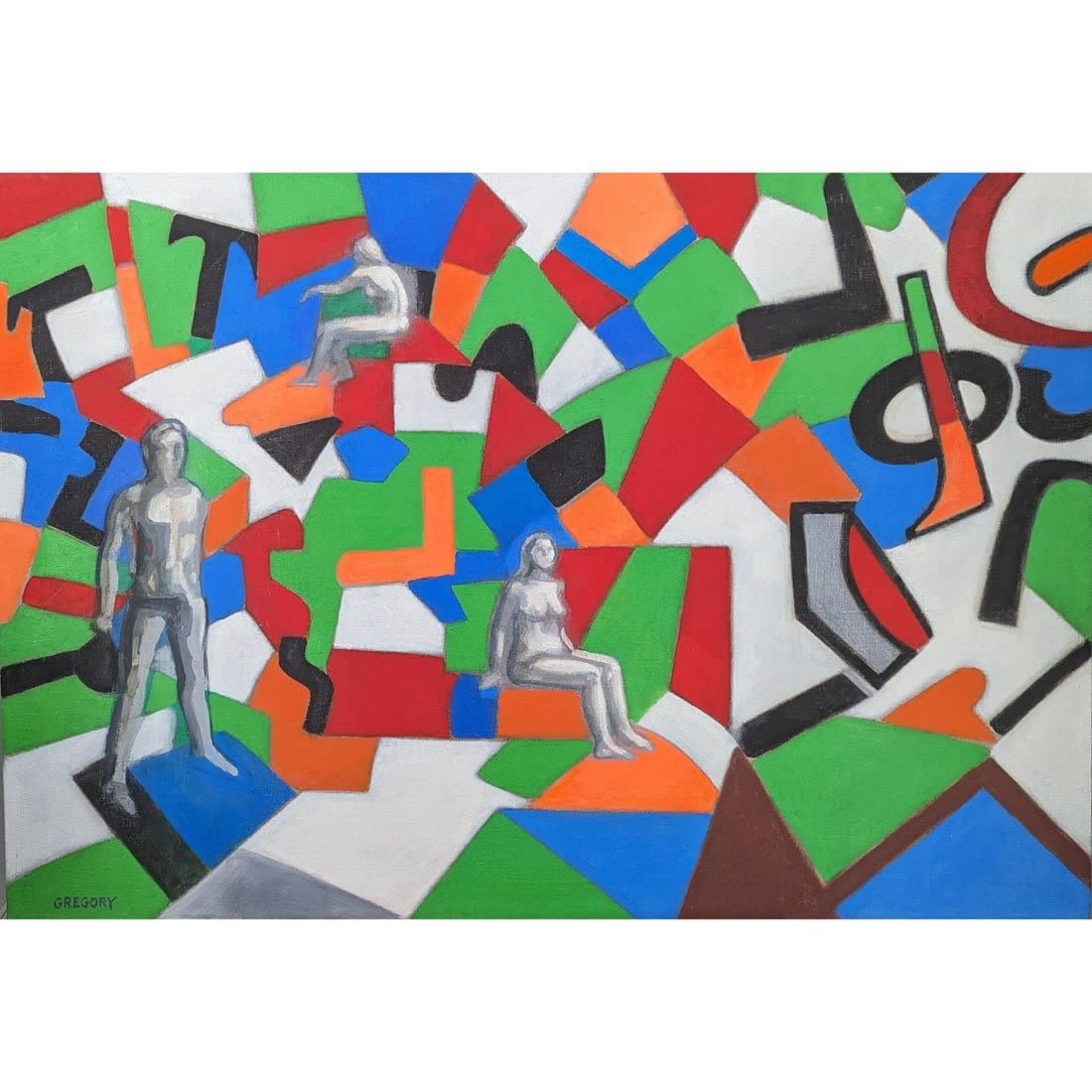 Bruce Gregory (American, 1917-2002) Abstract Painting Signed, Estate Fresh: Bruce Gregory (American, 1917-2002) Abstract Painting Signed, Estate Fresh. WWW.BRUCEGREGORY.COM. Prov: Directly From The Artist Estate || New York / Florida Artist Bruce Gregory 1917-2002 Abstract Pa