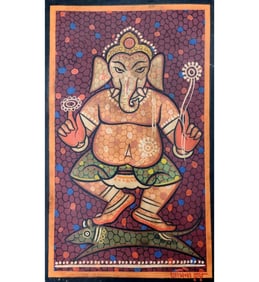 Jamini Roy 1887-1972 Tempera On Board Painting