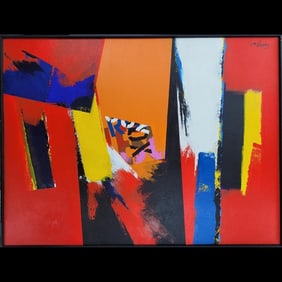 Jon Henry 1916-90 O/C Painting Titled "BABS" 1985-1988