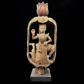 Wood Carved Chinese Sculpture, Looks Very Old