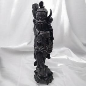 A Fine Rosewood Carved Chinese Sculpture 26" Tall