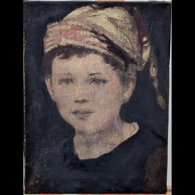Antique Oil On Canvas Portrait Painting
