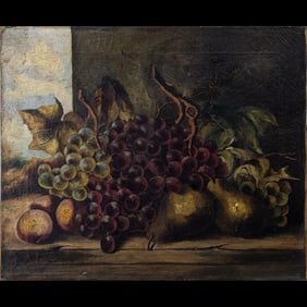 An Old Oil On Canvas Still-Life Painting